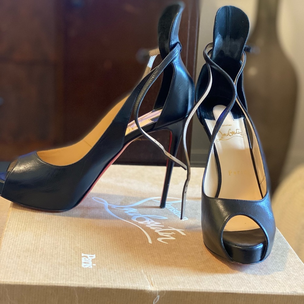 Christian Louboutin Mascaralta 120 Kid - Black Leather Pumps